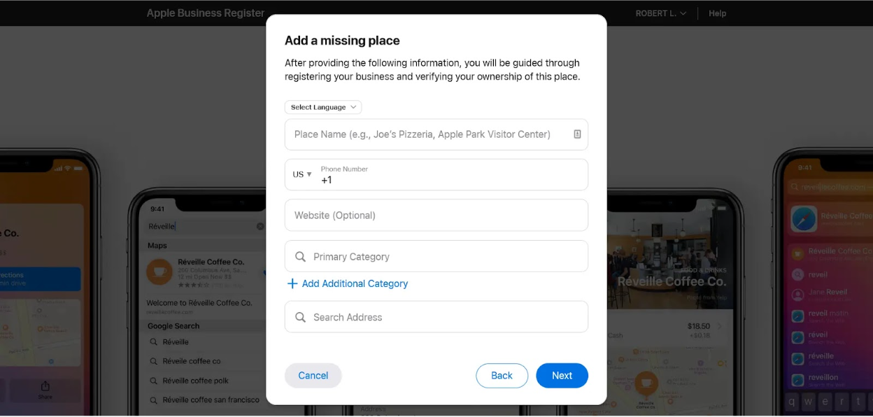 Search for your business in Apple Maps